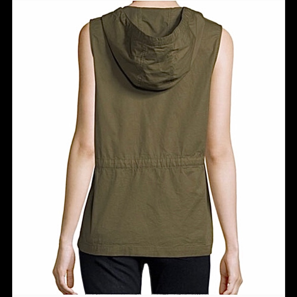 Romeo+Juliet Olive Patched Hoodie Army Vest - Picture 2 of 8